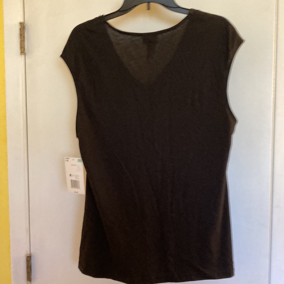 Sleeveless Black Top with Sequins around the V/Neck Line XL NWT - Picture 3 of 6